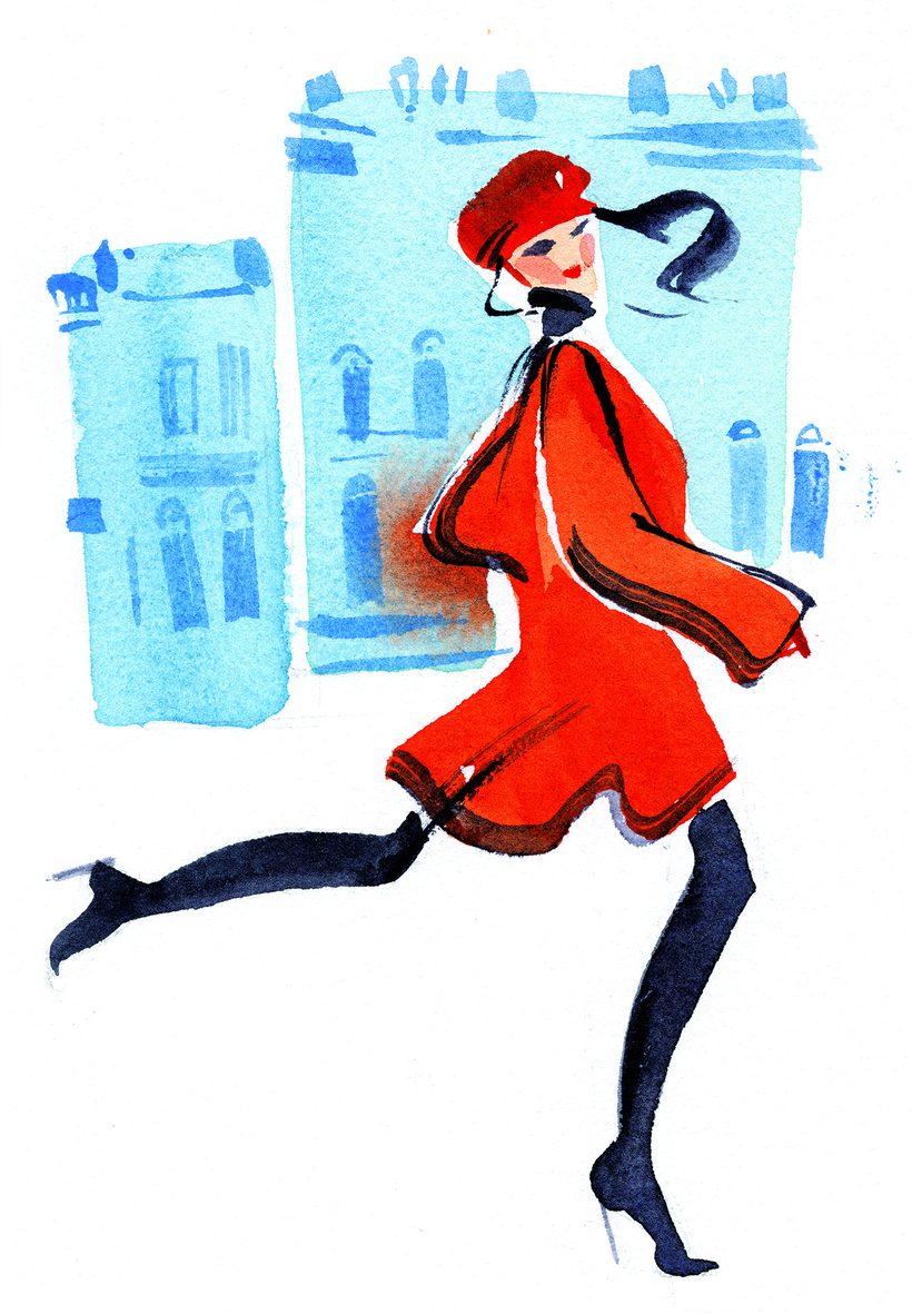Gadis in Paris, a watercolour illustration by Lihuà from the Daydreams collection.