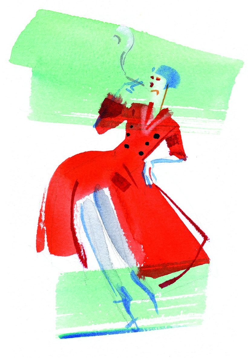 I'm on smoko, a watercolour illustration by Lihuà from the Daydreams collection.