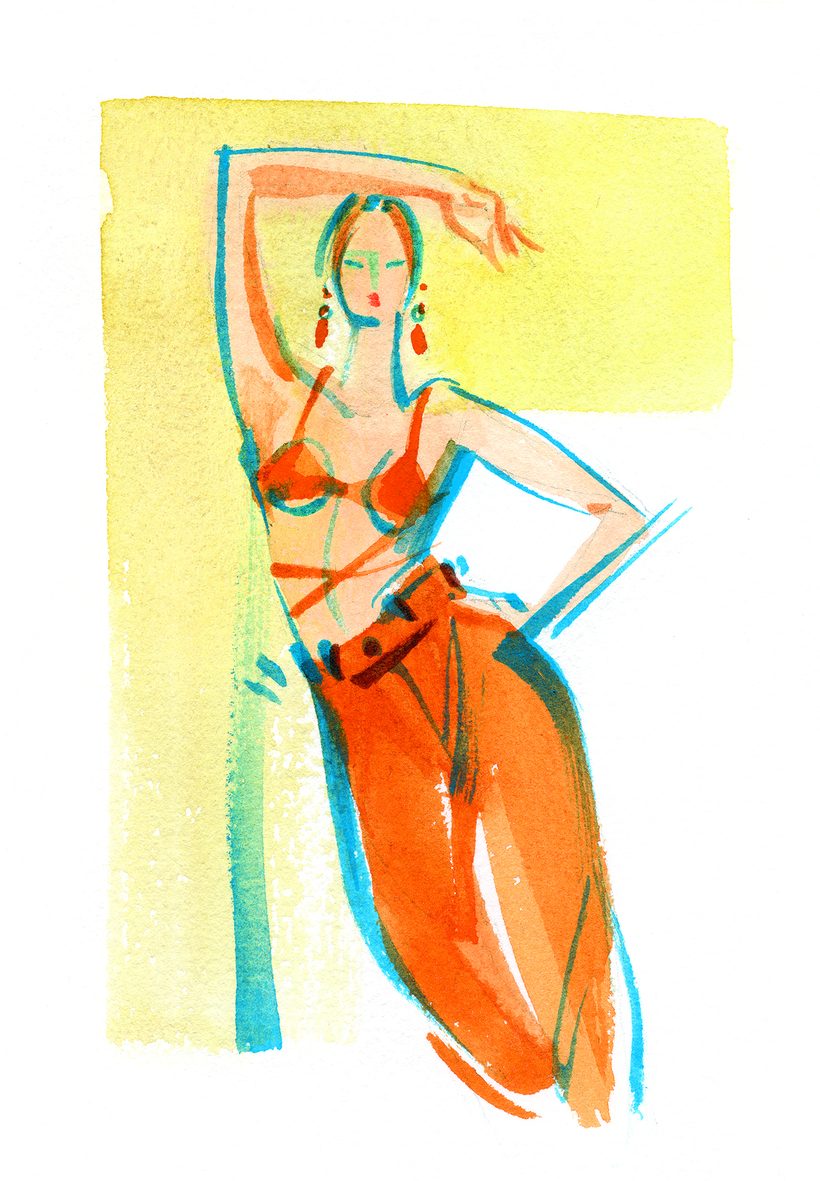 Can i get into Berghain, a watercolour illustration by Lihuà from the Daydreams collection.