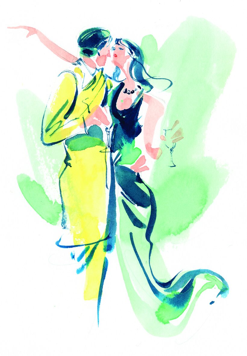 Bellini and Bubble, a watercolour illustration by Lihuà from the Daydreams collection.