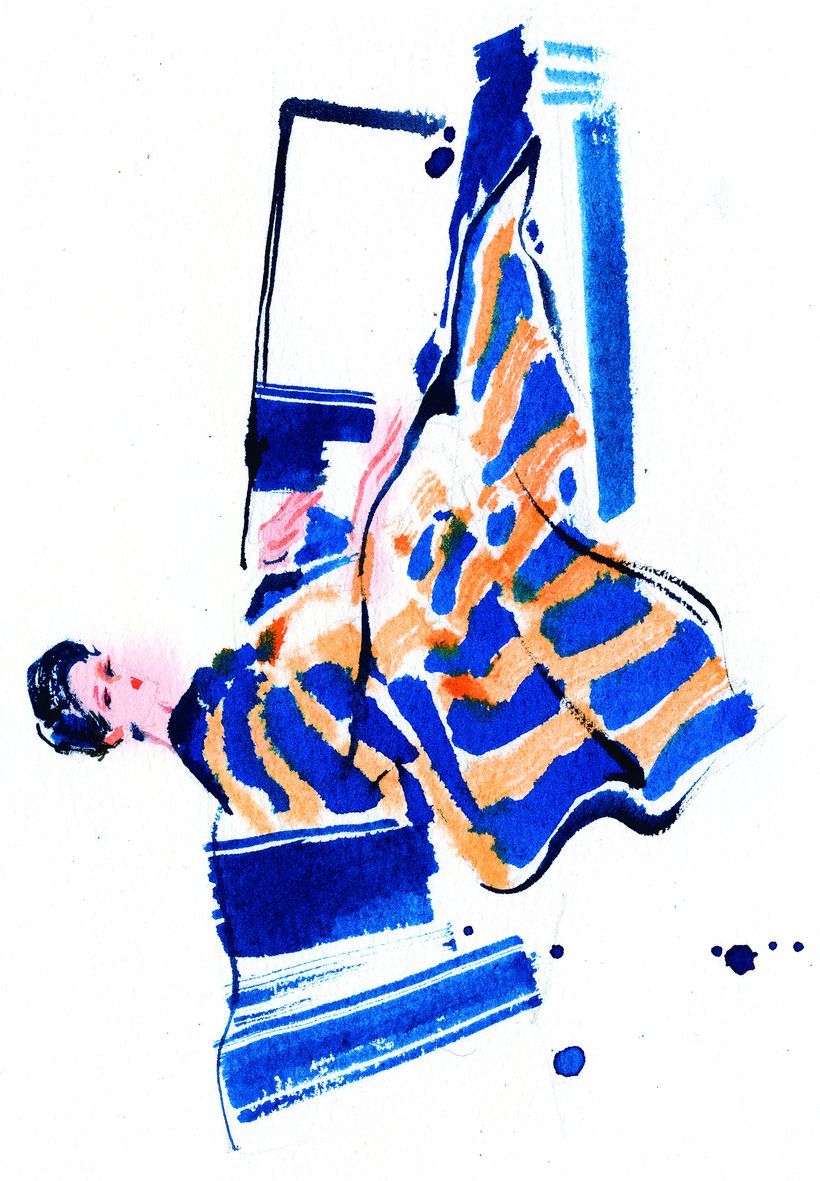 Bundle up, a watercolour illustration by Lihuà from the Daydreams collection.
