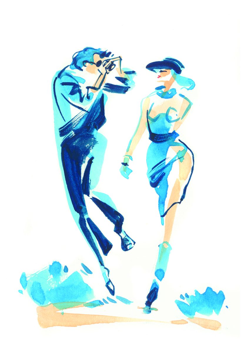 Boy meets Muse, a watercolour illustration by Lihuà from the Daydreams collection.