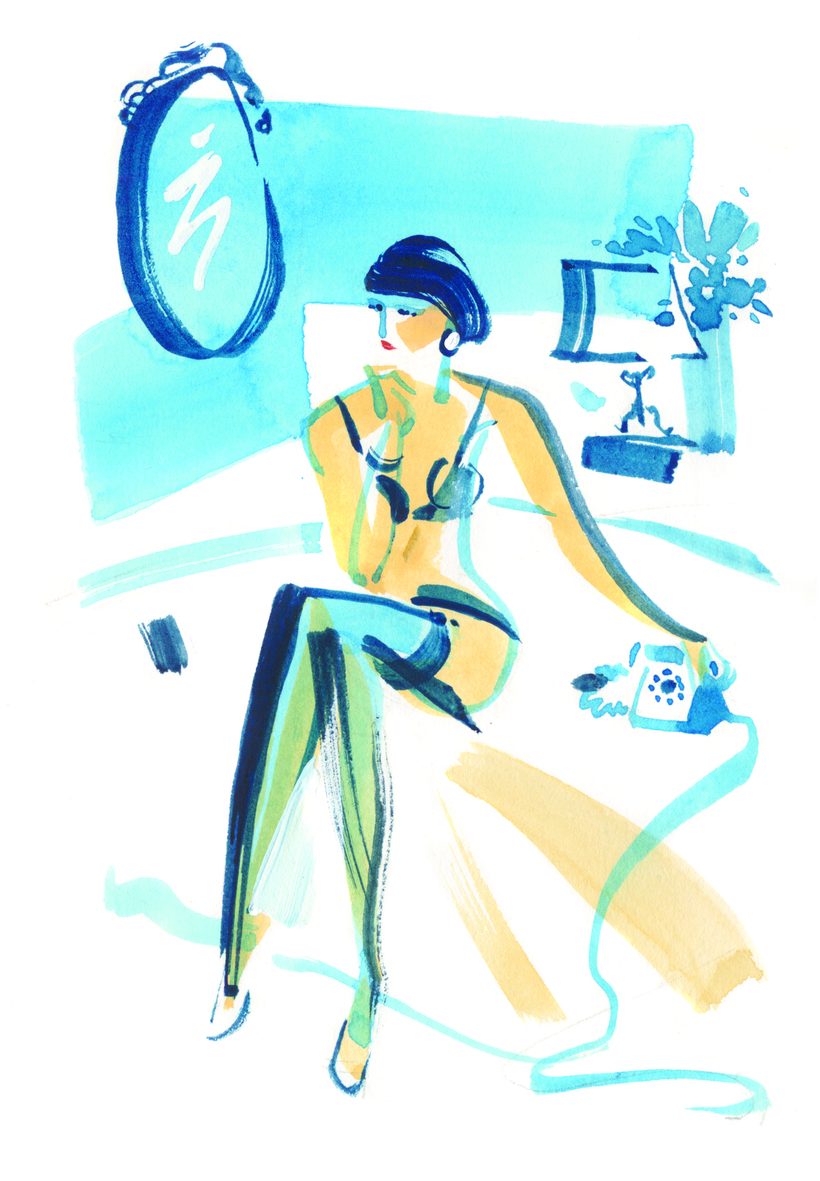 Hotline Bling, a watercolour illustration by Lihuà from the Daydreams collection.