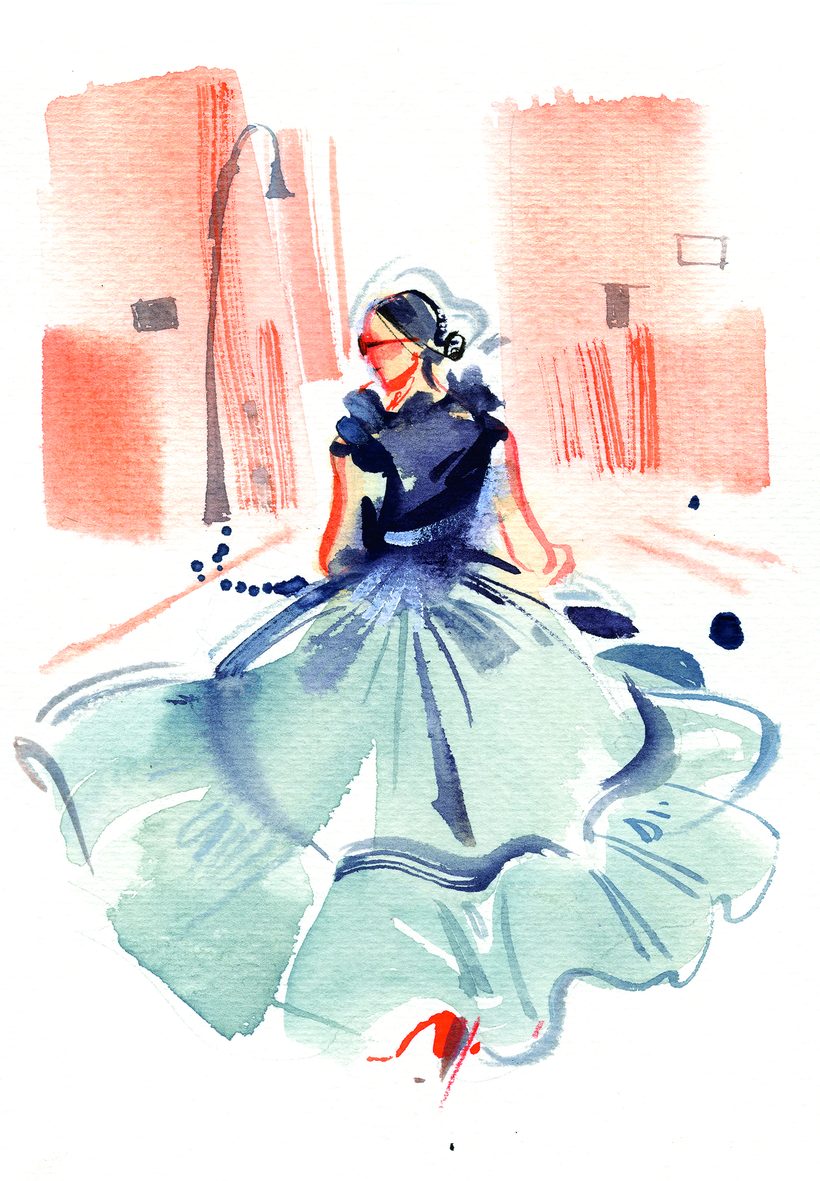 The world is my runway, a watercolour illustration by Lihuà from the Daydreams collection.