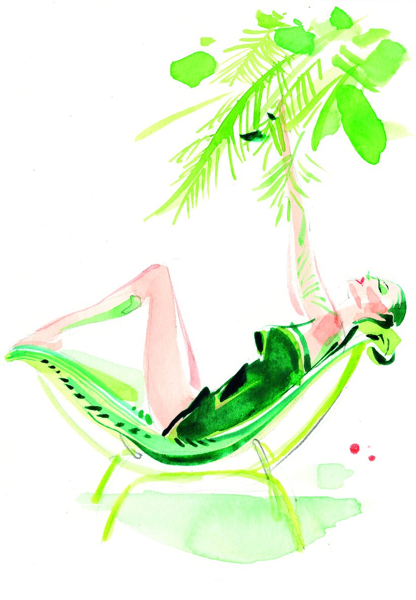 Good Vibration, a watercolour illustration by Lihuà from the Daydreams collection.