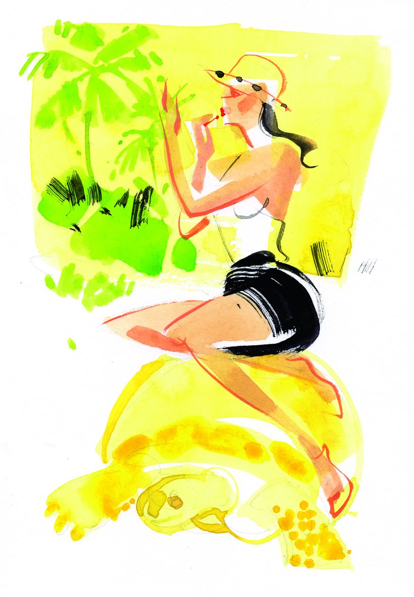 Mwah, a watercolour illustration by Lihuà from the Daydreams collection.