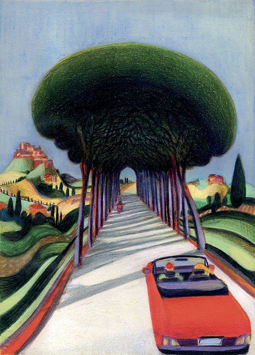 Lorenzo Mattotti illustration for The New Yorker, Toscana.