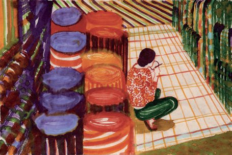 Lorenzo Mattotti silkscreen illustration, Vietnam 1, 2019.