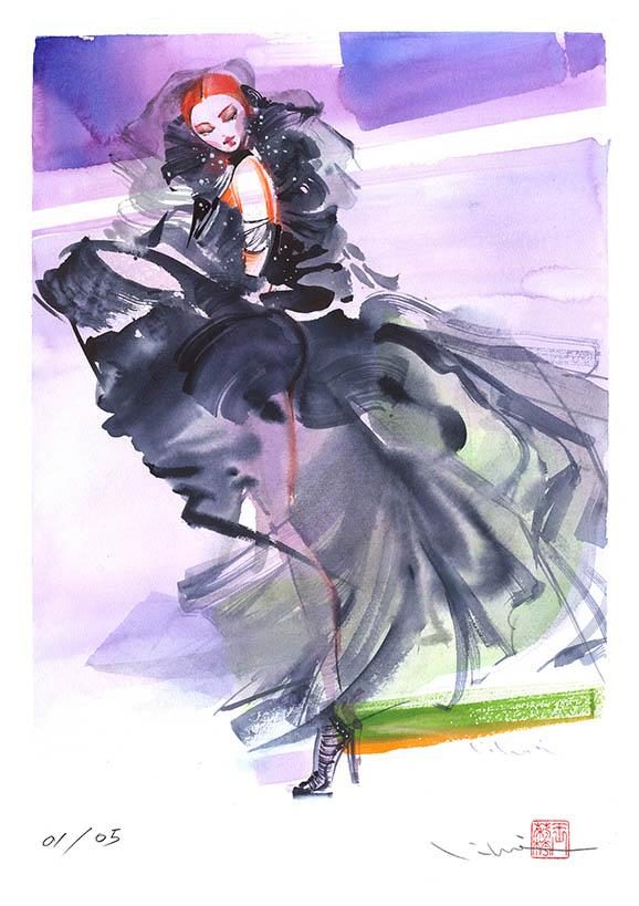 So Long Jean Paul, a watercolour fashion illustration from Lihuà's Strokes of Fashion series.